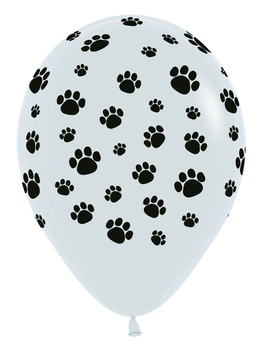 Balony Sempertex Paws,White, 12",25 szt