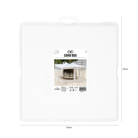 Pudełko na ciasto ze wstążką 20 x 20 x 15 cm 1 szt.