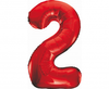 Balon foliowy B&C Cyfra 2, czerwona, 85 cm