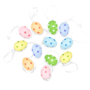 Dekoracje wielkanocne Jajka tuba kropki kolor mix 12 szt.