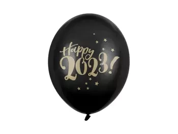 Balony 30cm, Happy 2023!, Pastel Black