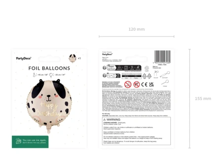 Balon foliowy pastylka Happy Birthday, 35x35 cm, mix