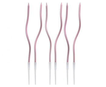 Świeczki B&C Świderki, metaliczne różowo-złote, 16.5x0.25 cm, 6 szt.