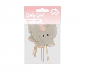 Pikery B&G Słoniki, różowe, 10 szt.