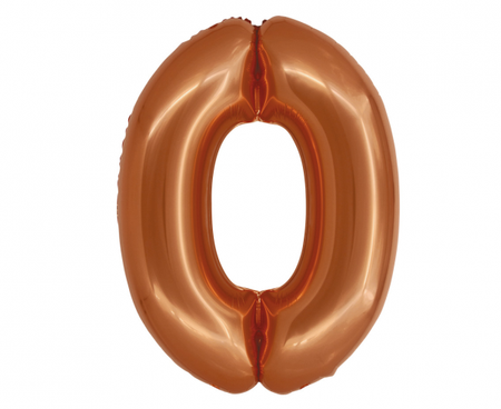 Balon foliowy Smart, Cyfra 0, miedziana, 76 cm