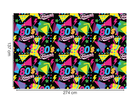 Obrus papierwy 80's forever, 1 szt