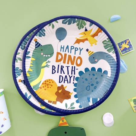 Talerzyki papierowe Dino-Mite, 8 szt, 23 cm