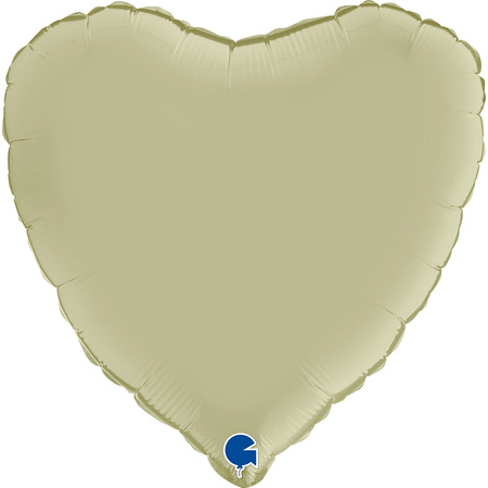 Balon Grabo 18'' Serce Satin Olive Green  (satynowy zielony oliwkowy)