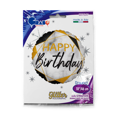 Balon Grabo 18" Marble Mate Black