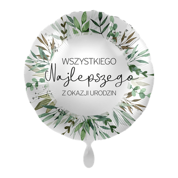 Balon foliowy 18" Wszystkiego Najlepszego - Natural Greenery