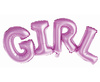 Balon foliowy Napis GIRL, różowy, 73 cm