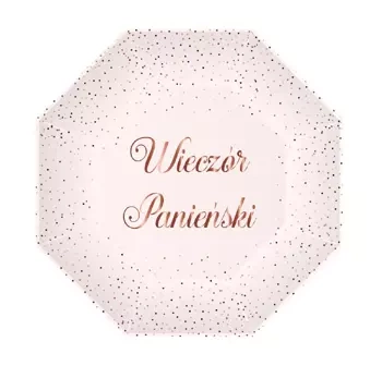 Talerzyki papierowe Wieczór Panieński rose gold