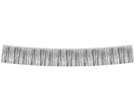 Girlanda dekoracyjna B&C, metaliczne frędzle, srebrna, 30x300 cm
