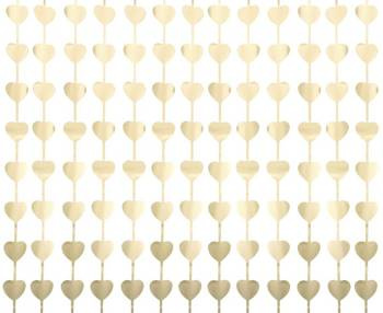 Kurtyna B&C Serca, matowa jasnozłota, 100x200 cm