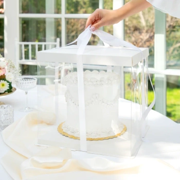 Pudełko na ciasto ze wstążką 30 x 30 x 30 cm 1 szt.