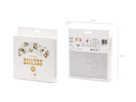 Girlanda balonowa - biało-złota, 200cm