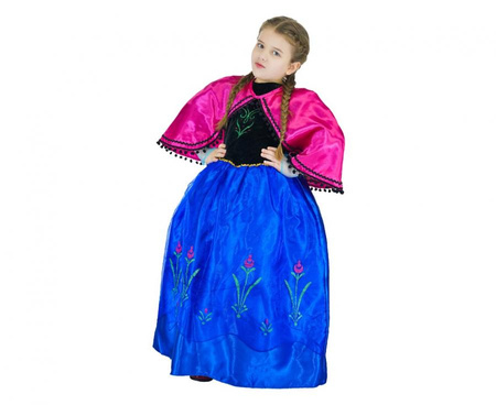 Zestaw dla dzieci Księżniczka różowo-niebieska (sukienka, peleryna),  rozm. 130/140 cm