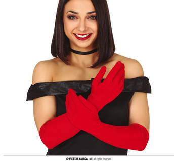 Rękawiczki czerwone, długie 42 cm