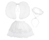 Zestaw dla dzieci "Aniołek" (spódniczka z obszyciem, skrzydła, aureolka)
