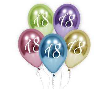 Balony 18, platynowe, 12"/ 5 szt.
