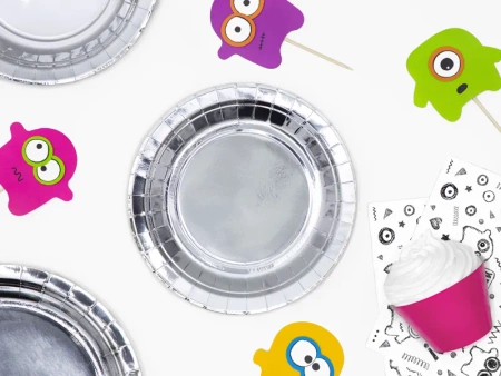 Talerzyki, srebrny, 18cm