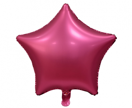 Balon foliowy "Gwiazda", matowa, c. różowa, 19"