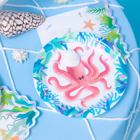 Talerzyki papierowe Ocean 18cm, 6szt.