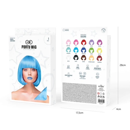 Peruka imprezowa włosy krótkie proste niebieskie