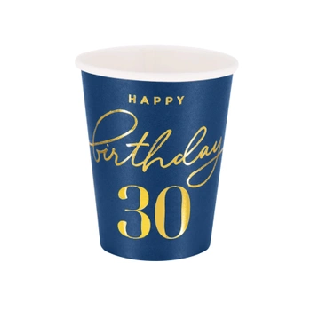 Kubek Happy Birthday 30 granatowy 220ml 6szt.
