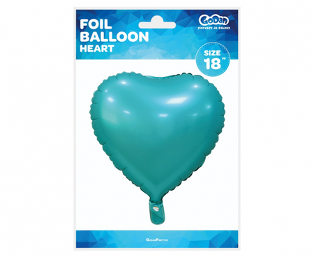 Balon foliowy "Serce", matowe, turkusowe, 18"