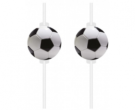 Rurki (słomki) z medalionem " Football Party", 4 szt.