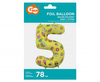 Balon foliowy Cyfra 5, obrazki, 78 cm
