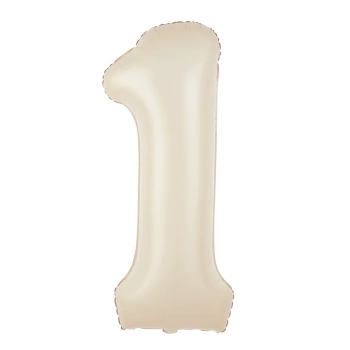 Balon foliowy cyfra 1 kremowy 100cm