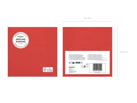 Serwetki papierowe, ciemny czerwony, 33x33cm