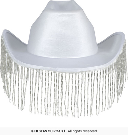 Kapelusz kowbojski z koralikami oraz zdobieniem