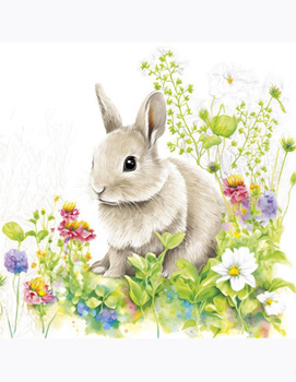 Serwetki papierowe Zajączek na polanie, 33x33 cm, 20 szt