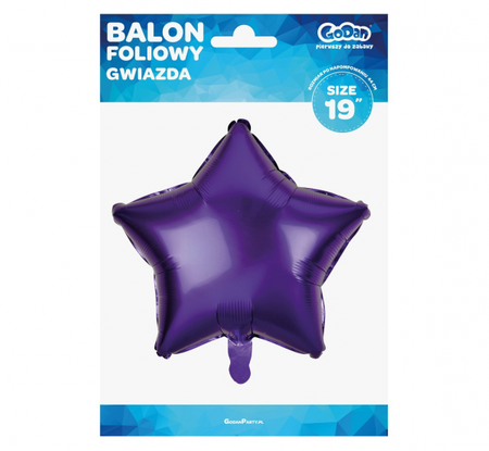 Balon foliowy "Gwiazda", fioletowa, 19"
