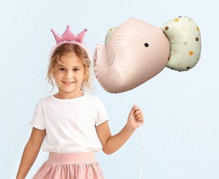 Balon foliowy Słoń 3D, różowy matowy, 63x50 cm