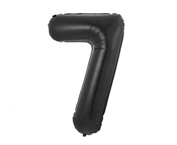 Balon foliowy B&C, cyfra 7, matowa czarna, 85 cm