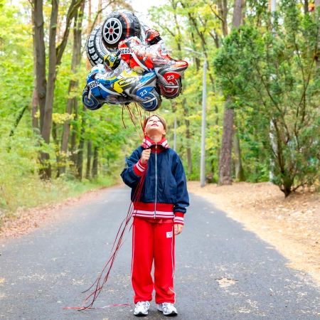 Balon foliowy Motocykl czerwony 66x53 cm