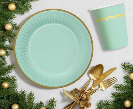 Talerzyki pap. Mięta, 18 cm, 6 szt.