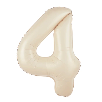 Balon foliowy cyfra 4 kremowy 100cm