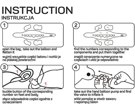 Balon foliowy Dino Stegozaur, 238x91x103 cm z pompką