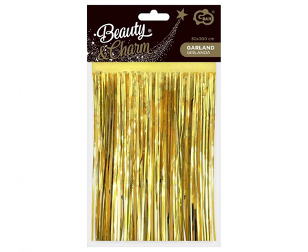 Girlanda dekoracyjna B&C, metaliczne frędzle, złota, 30x300 cm