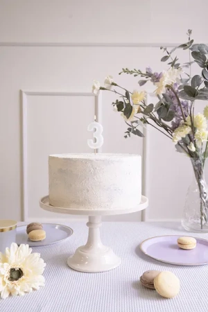 Świeczka urodzinowa Cyferka 3, jasna mięta, 6 cm