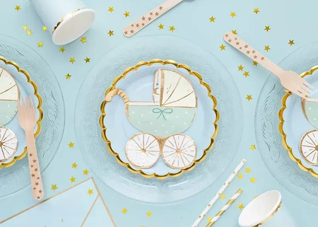 Serwetki Wózek, tiffany blue, 14x15 cm