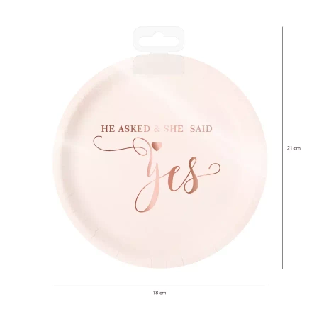 Talerzyki papierowe na Wieczór Panieński Yes 6 szt.