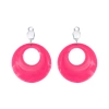 Kolczyki neonowe Koła różowe klipsy 4,5cm