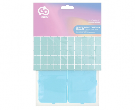 Kurtyna Kwadrat, pastelowa jasnoniebieska, 100x200 cm