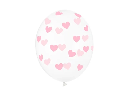 Balony 30cm, Serduszka, Crystal Clear